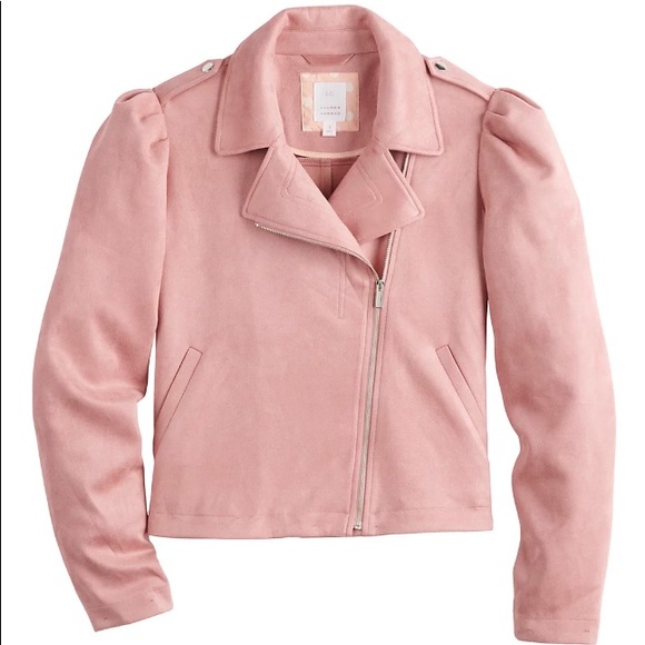 LC Lauren Conrad Jackets & Blazers - Women's Lauren Conrad Puffed Sleeve Soft Faux Suede Moto Jacket Size XL